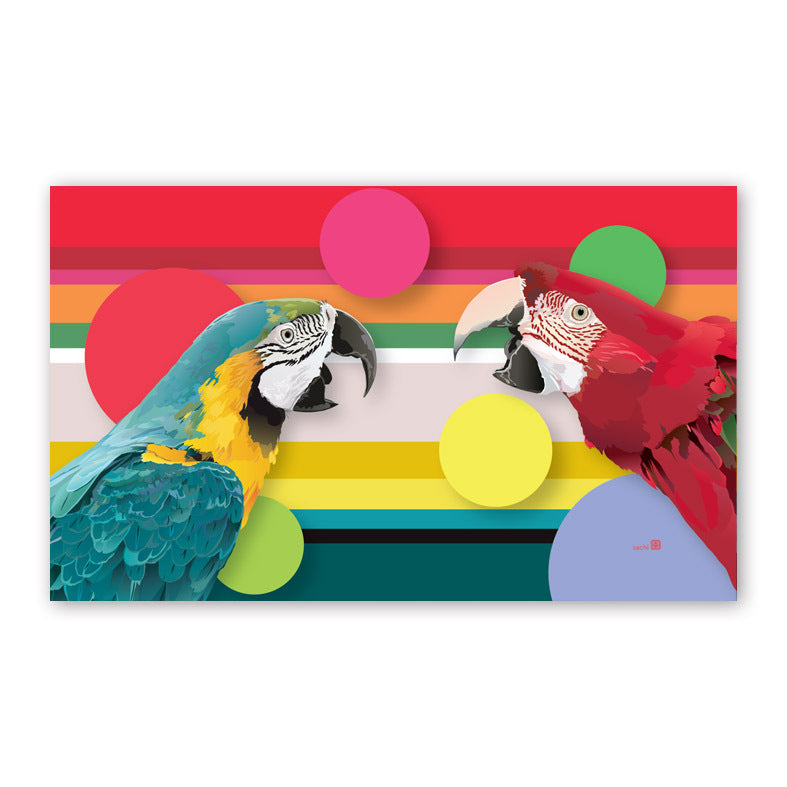 Set of 10 Macaw Mini Message Card