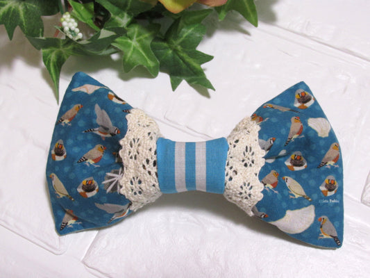 Zebra Finch Ribbon Barrette