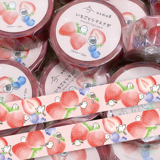 Long-tailed Tit Strawberry Japanese Washi Tape Masking Tape