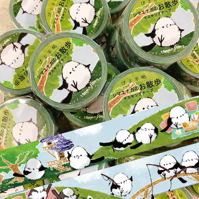 Long-tailed Tit Walking Japanese Washi Tape Masking Tape