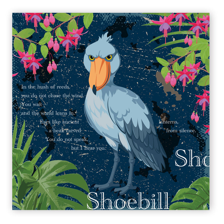 Shoebill Square Vintage-style Memo Pad