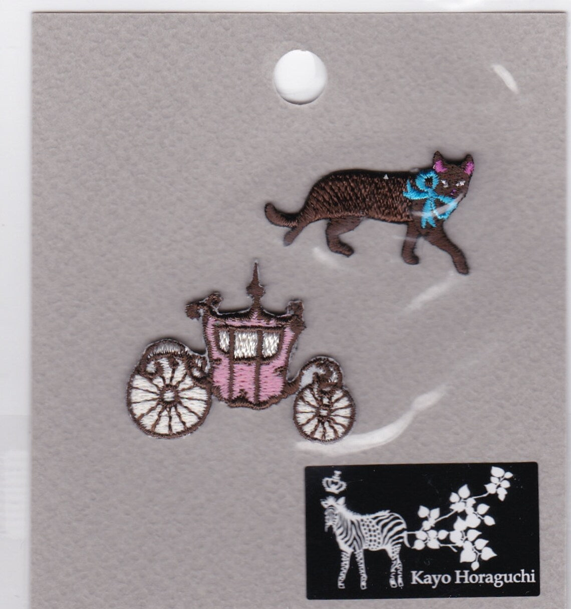 Kayo Horaguchi Cat & Carriage Iron-on Applique Iron-on Patch