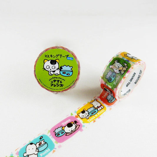 Cat and Dog Tama & Friends Japanese Washi Tape