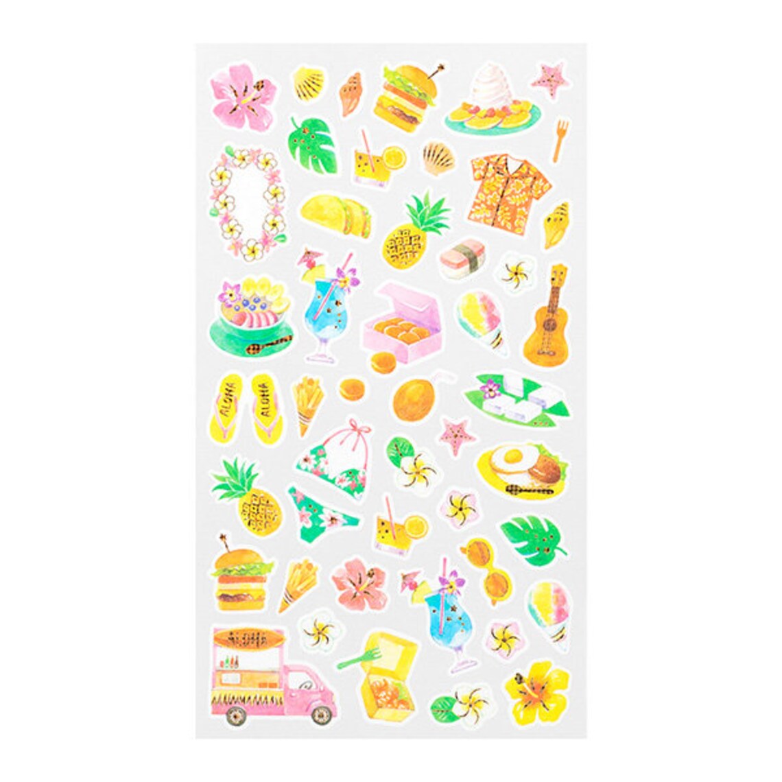 Hawaii Japanese Washi Stickers with Gold Accent