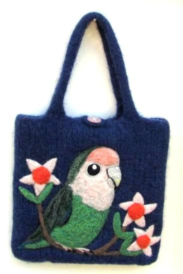 Wool Felted Bag Lovebird - Boutique Sweet Birdie