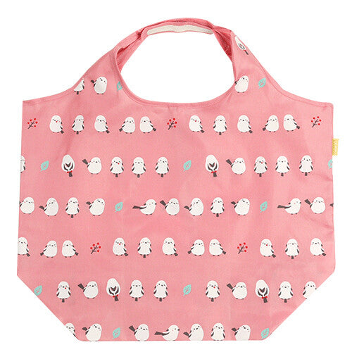 Long-tailed Tit Eco Tote Bag Large Size Pink