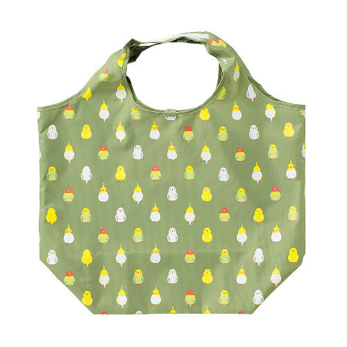 Budgie Cockatiel Lovebird Eco Tote Bag Large Size Green