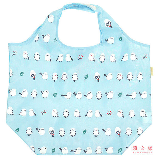 Long-tailed Tit Eco Tote Bag Large Size Sky Blue