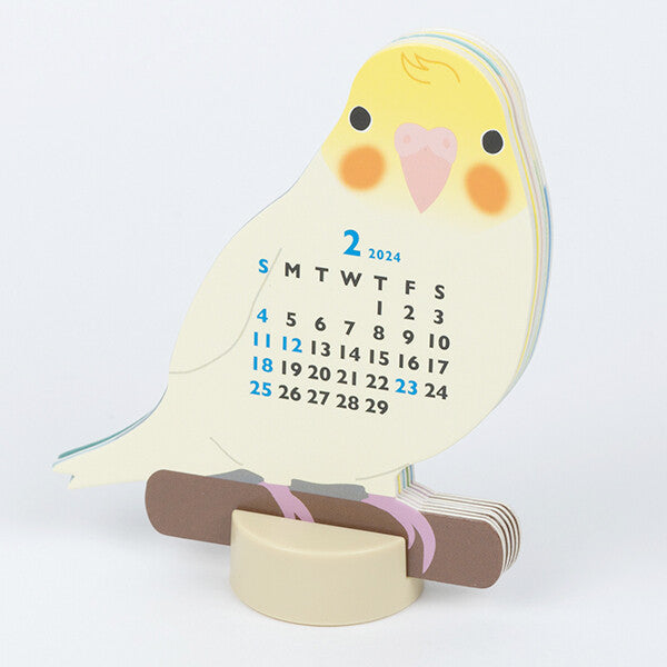 2024 Die Cut Calendar Parakeet Mini Size Stand Type　