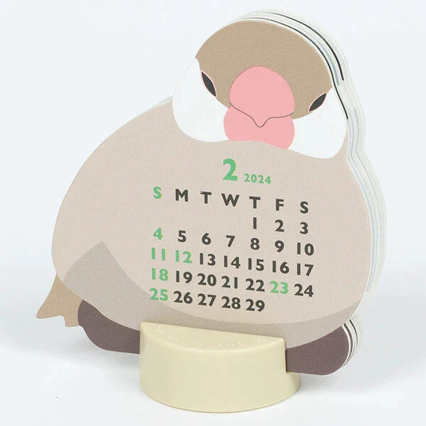 2024 Die Cut Calendar Java Sparrow Mini Size Stand Type