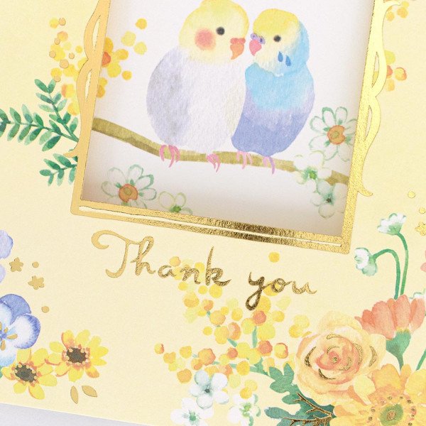 Budgie Cockatiel Greeting Card with Gold Accent