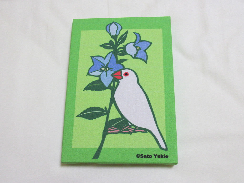 Fabric Art Panel Java Sparrow with Balloon Flower - Boutique Sweet Birdie