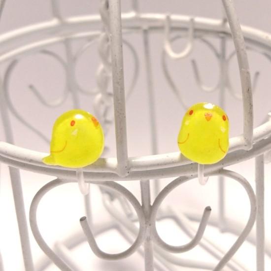 Budgie Invisible Clip On Non Pierced Earrings