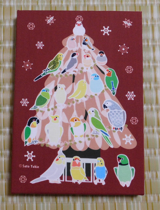 Bird Christmas Tree Fabric Art Panel