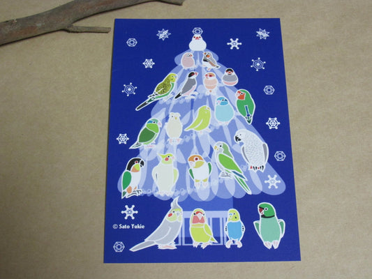 Bird Christmas Tree Postcard