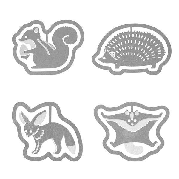 Sets of 16 Small Animal Paper Clips Squirrel Hedgehog Fennec Flying Squirrel - Boutique SWEET BIRDIE