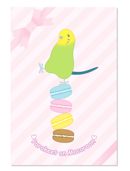 Budgie Budgerigar Parakeet Postcard Pom-029 - Boutique SWEET BIRDIE