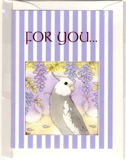 Cockatiel Message Card Note Card Emi-96 - Boutique SWEET BIRDIE