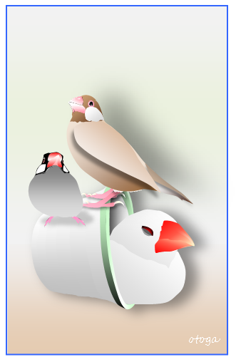 Java Sparrow Postcard otoga10 - Boutique Sweet Birdie