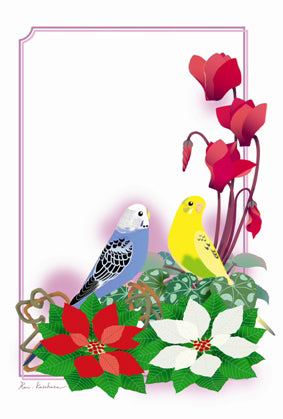 Budgie Budgerigar Parakeet Postcard atorieP0512 - Boutique Sweet Birdie