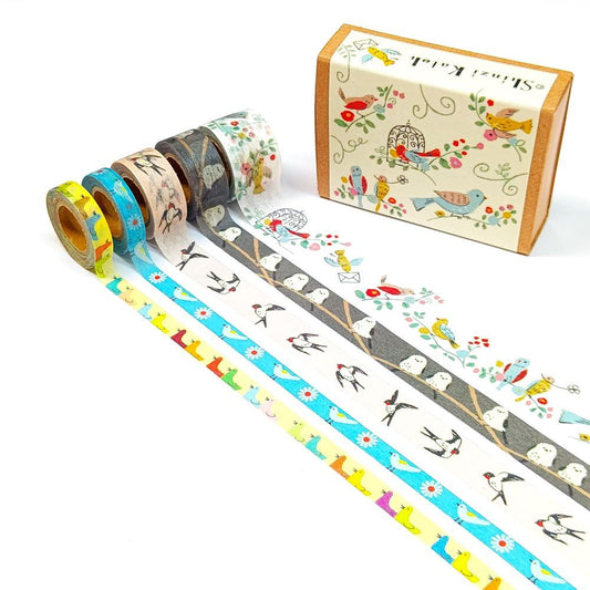 Birds Japanese Washi Tape Masking Tape Sets in Mini Box