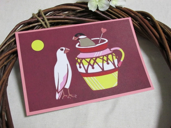 Java Sparrow Postcard Yukie-28 - Boutique SWEET BIRDIE