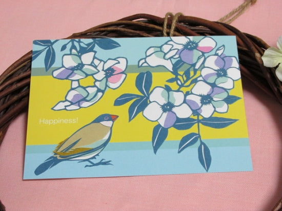 Java Sparrow Postcard Yukie-32 - Boutique SWEET BIRDIE