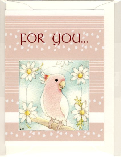 Major Mitchell's Cockatoo Message Card Note Card Emi-335 - Boutique SWEET BIRDIE