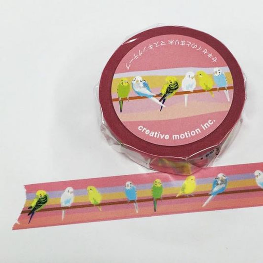 Budgerigar Budgie Parakeet Japanese Washi Tape Masking Tape Paper Tape - Boutique SWEET BIRDIE