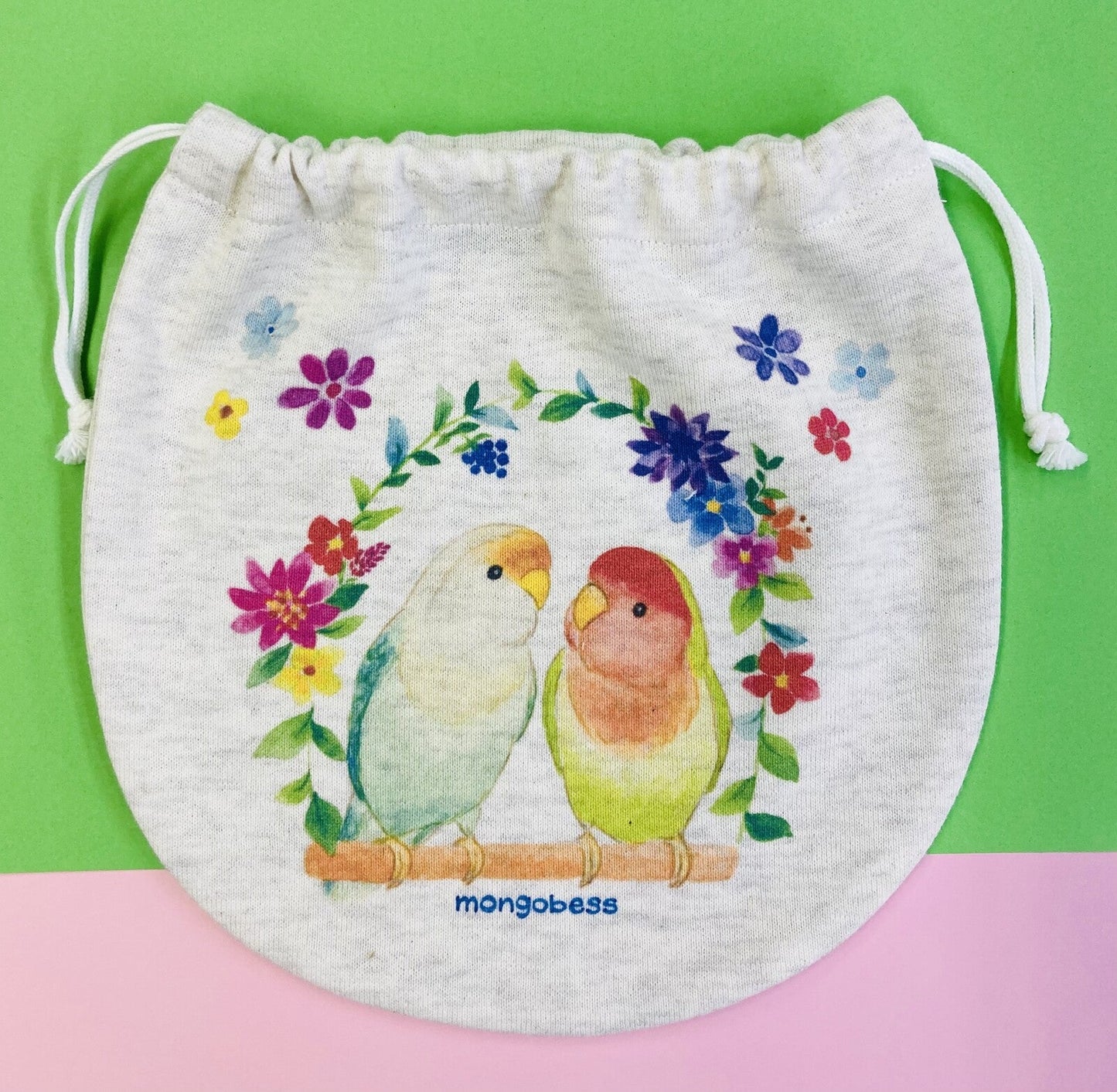 Lovebird Drawstring Bag Medium Size