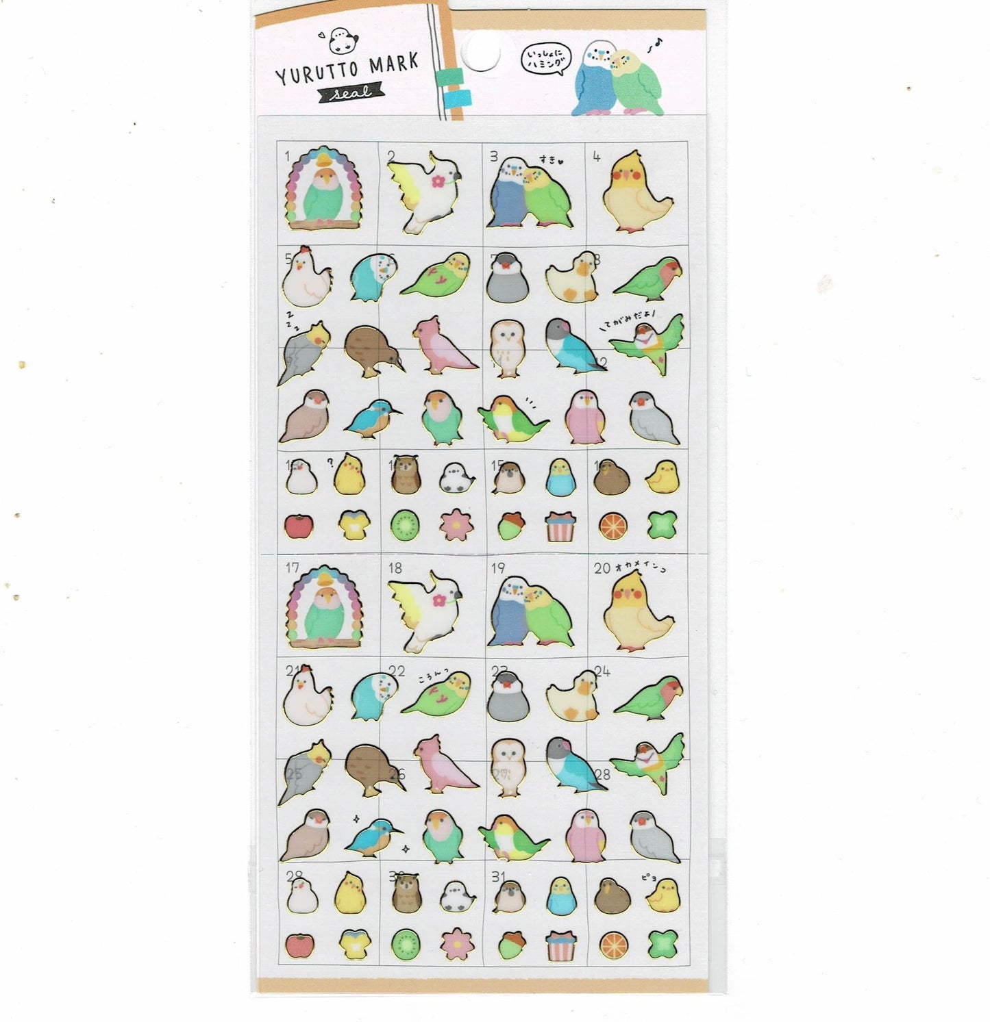 Bird Stickers with Gold Frame