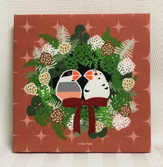 Java Sparrow Christmas Fabric Panel
