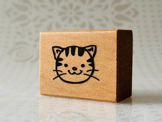 Cat Face Rubber Stamp
