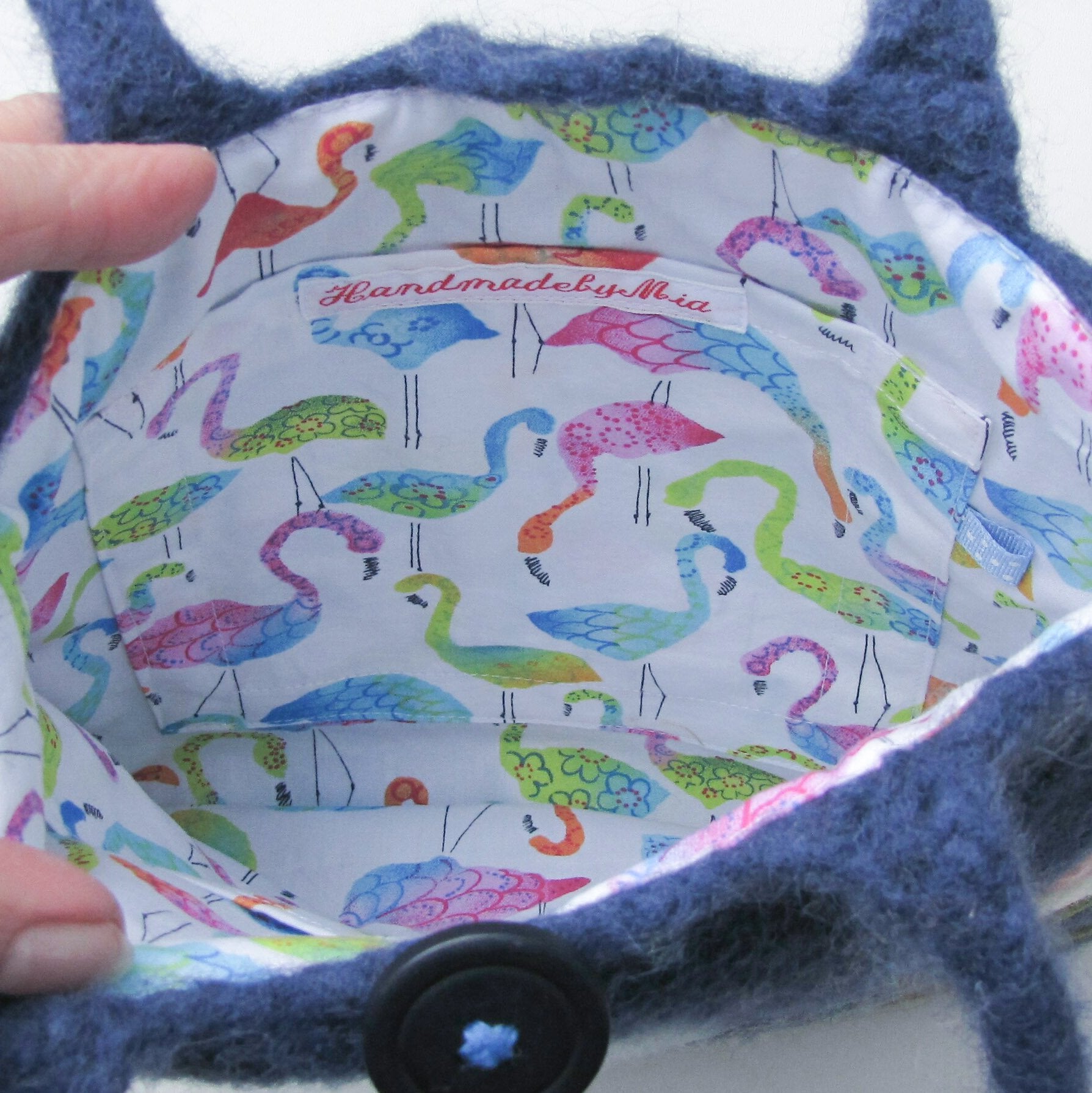 Pacific Parrotlet Wool Felted Bag - Boutique SWEET BIRDIE