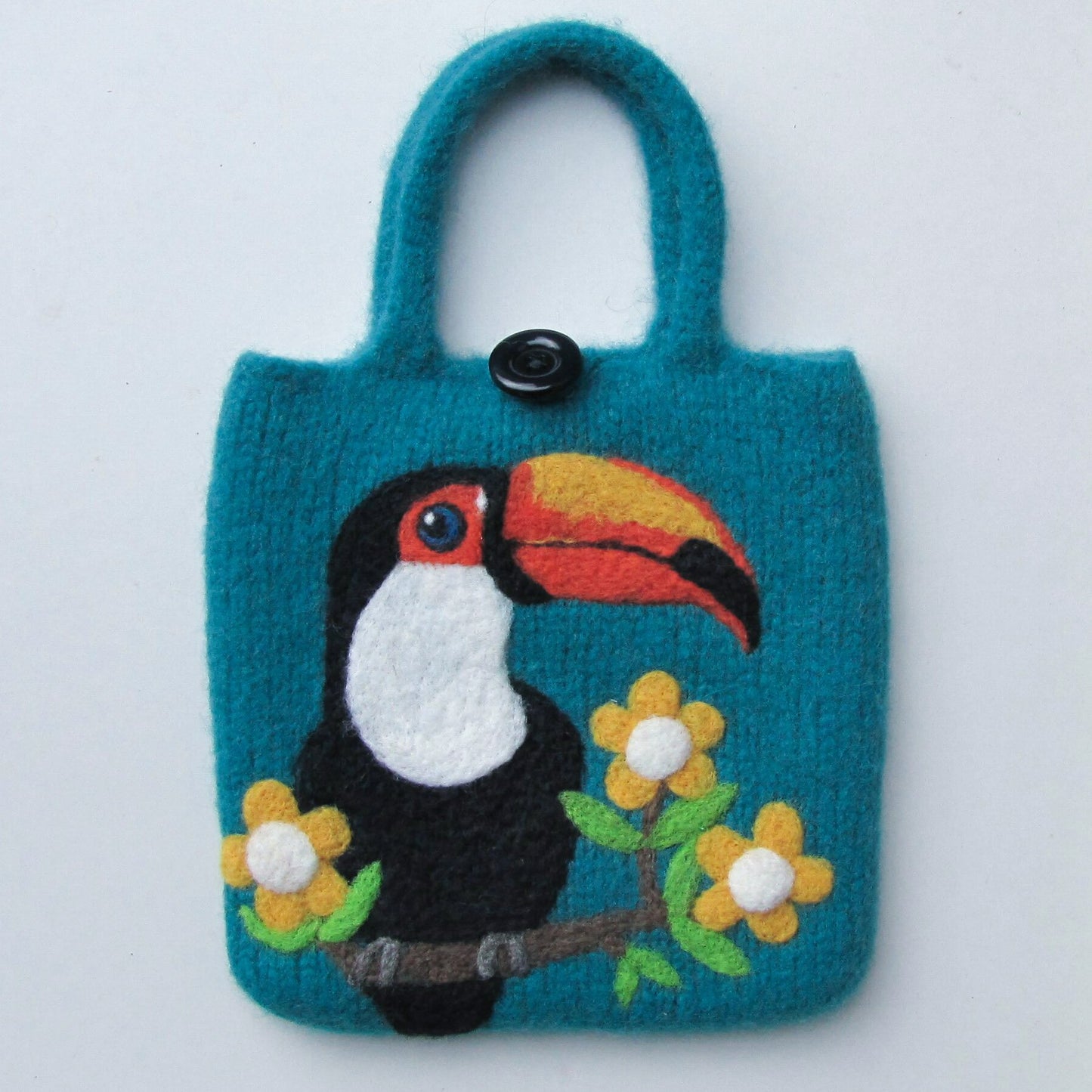Toucan Wool Felted Bag - Boutique SWEET BIRDIE