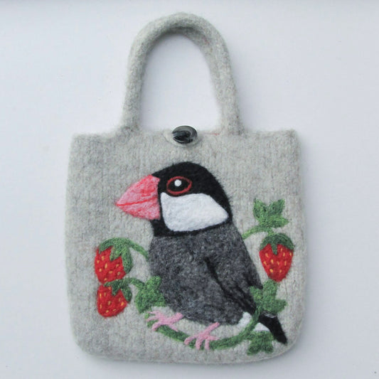 Java Sparrow Wool Felted Bag - Boutique SWEET BIRDIE