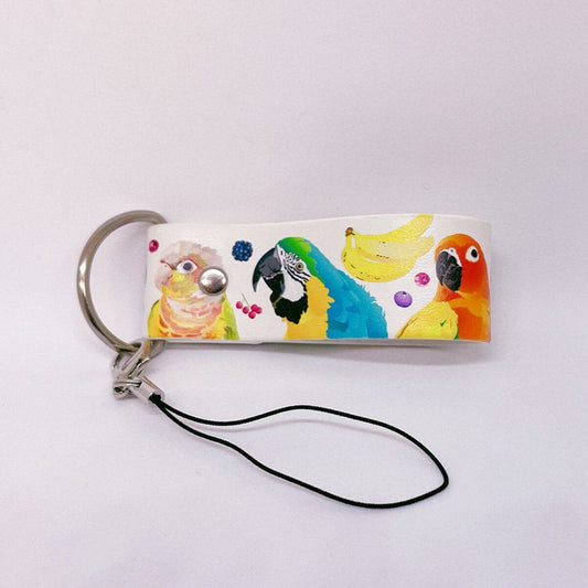 Leather Strap Key Holder Tropical Time