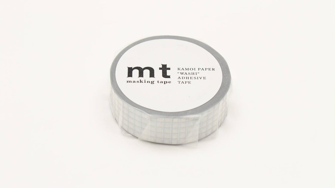 mt 1P Grid Silver Japanese Washi Tape MT01D399 - Boutique SWEET BIRDIE