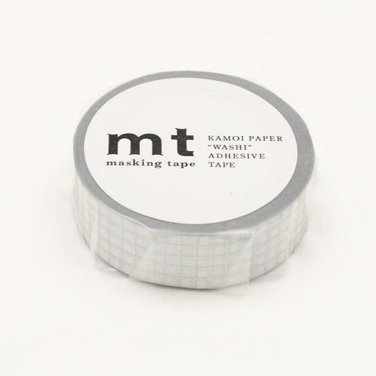 mt 1P Grid Silver Japanese Washi Tape MT01D399 - Boutique SWEET BIRDIE