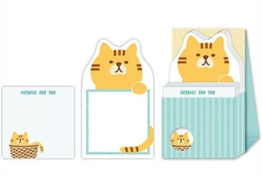 Tabby Cat Memo Pad Stand Box