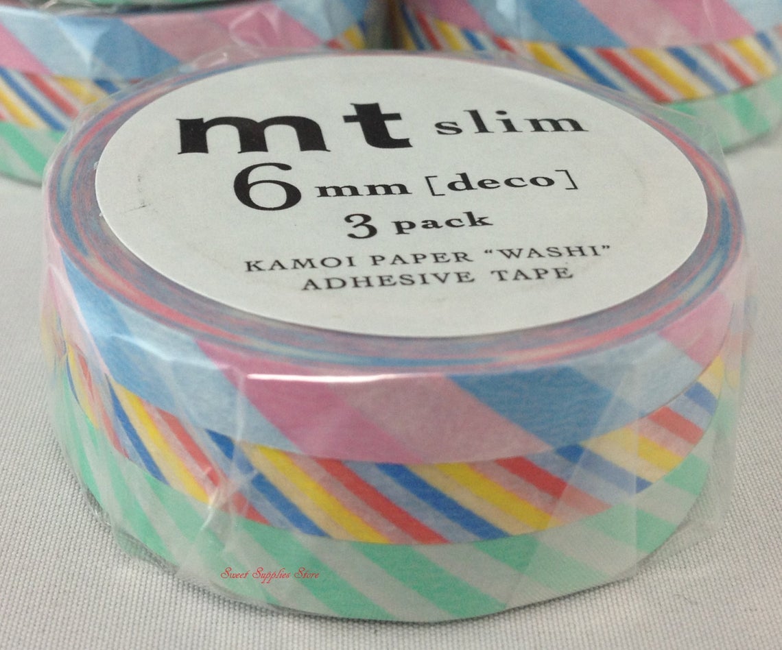 mt slim Twist cord A Japanese Washi Tape 6mm 3 Rolls