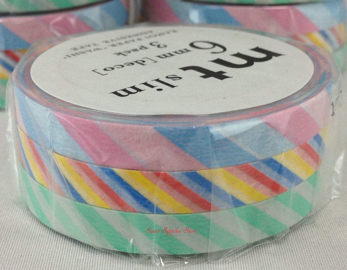 mt slim Twist cord A Japanese Washi Tape 6mm Sets of 3