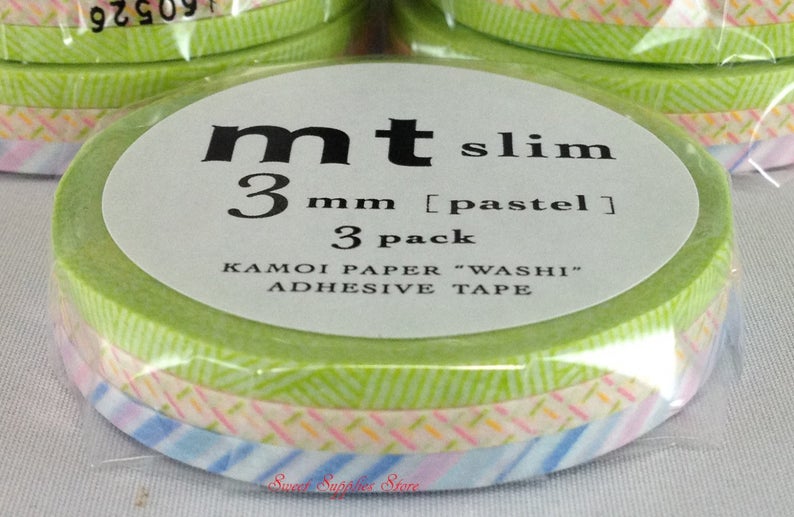  mt Slim Washi Tape - Slim Twist A - 6 mm x 7 m - Set of 3
