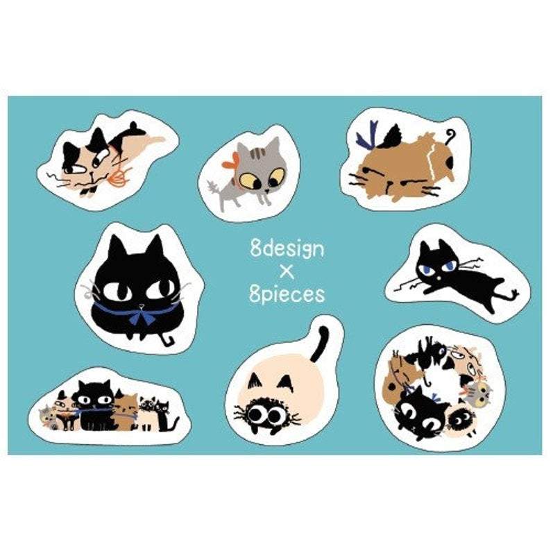 Cat Washi Stickers Shinzi Katoh Design Uneven Cats ks-fs-30011 - Boutique SWEET BIRDIE