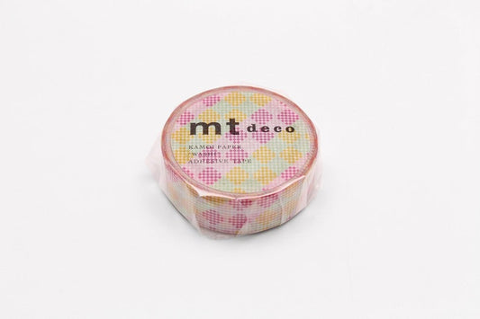 mt deco Checkers Stripe Pink Japanese Washi Tape Masking Tape