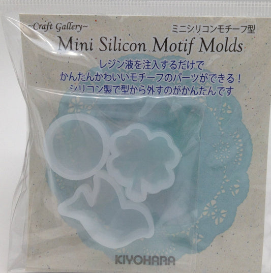 Mini Silicon Mould Mold for Resin Craft Circle Clover Bird 3 pieces