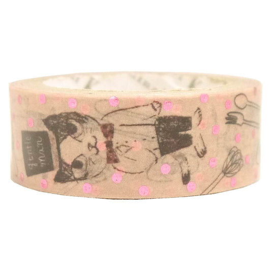 Mystic Cat Pink Glitter Japanese Washi Tape Shinzi Katoh Design - Boutique SWEET BIRDIE
