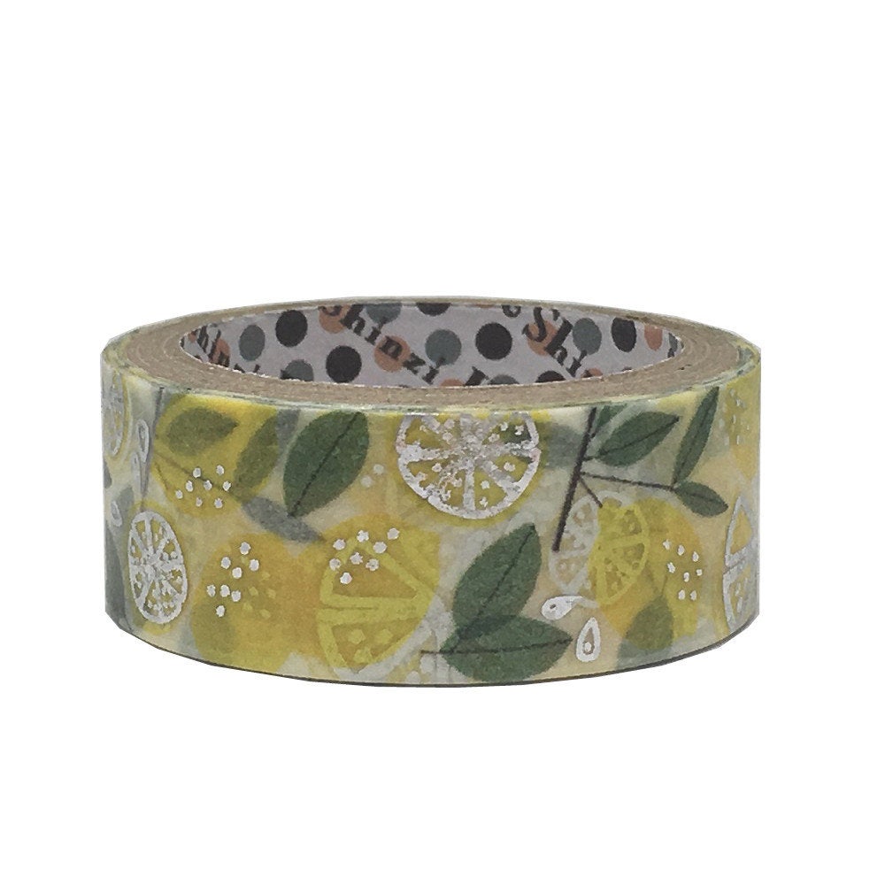 Lemon Silver Glitter Japanese Washi Tape Shinzi Katoh Design ks-dt-10067 - Boutique SWEET BIRDIE