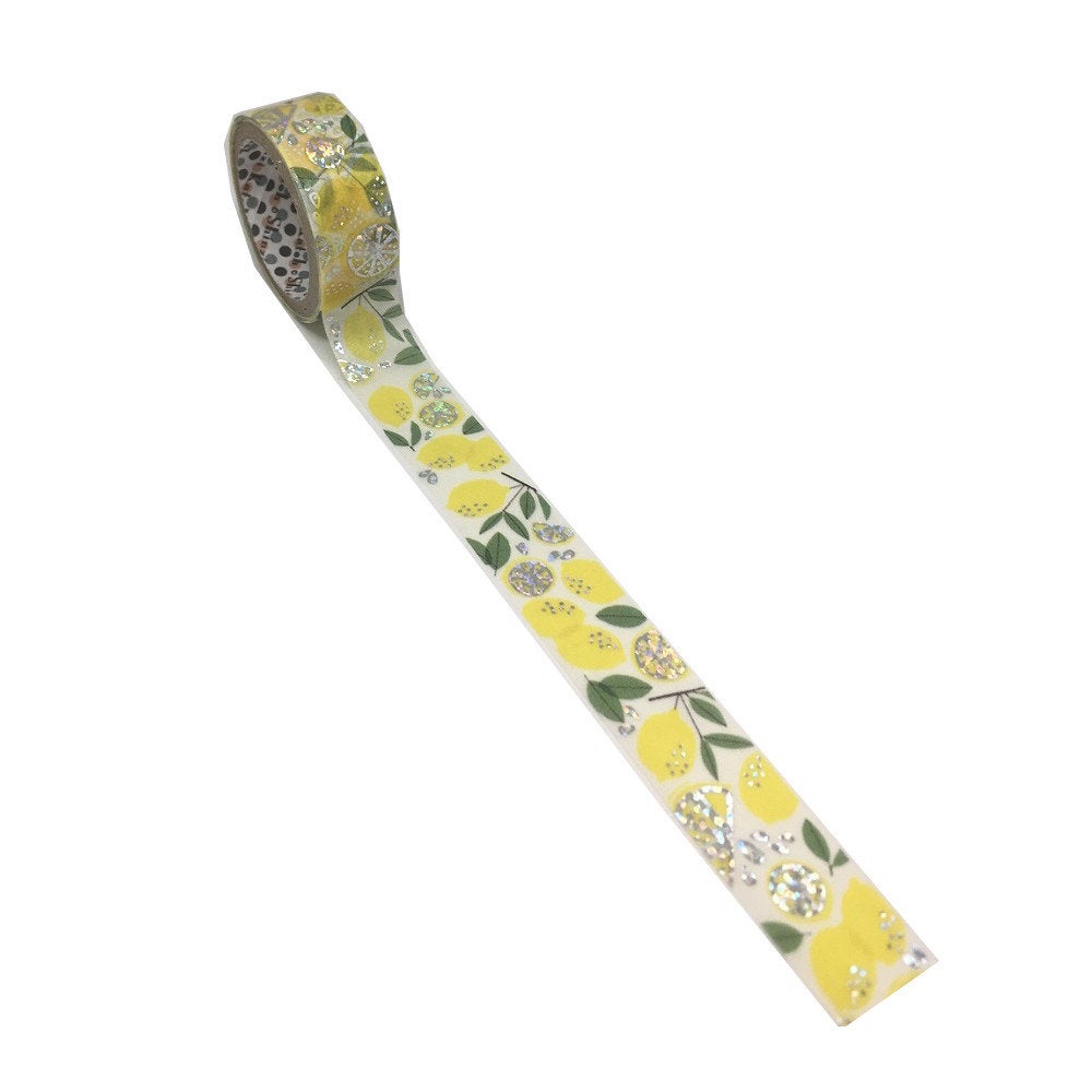 Lemon Silver Glitter Japanese Washi Tape Shinzi Katoh Design ks-dt-10067 - Boutique SWEET BIRDIE