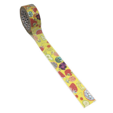 Fruits Silver Glitter Japanese Washi Tape Shinzi Katoh Design